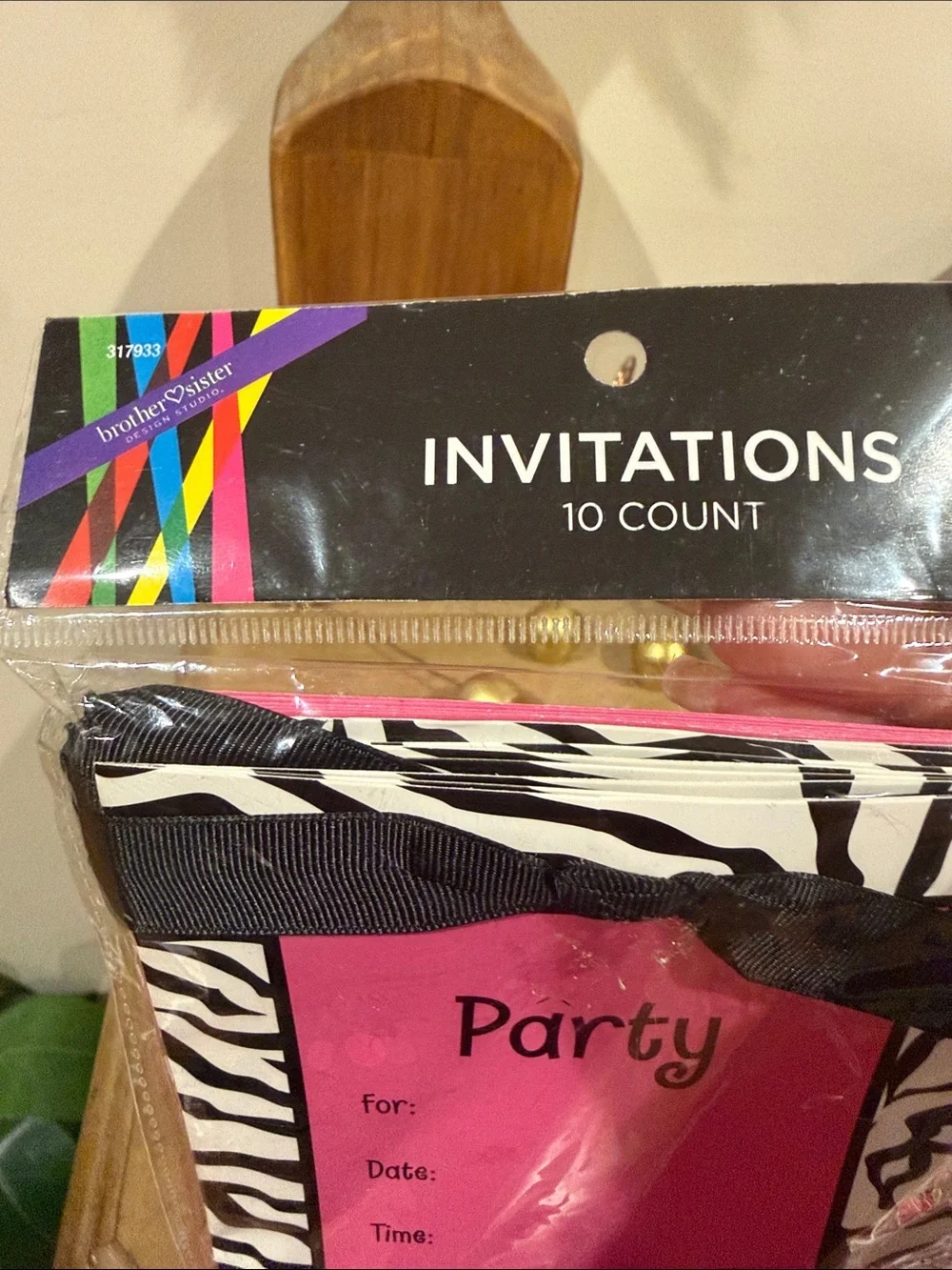 Party Invitation Cards - Hot Pink Zebra Design total 30